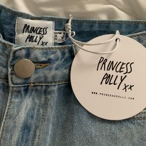 Princess Polly Gun Barrel High Rise Denim Shorts